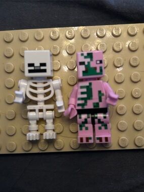 Lego Minecraft zombie pig man and skeleton. EUC!